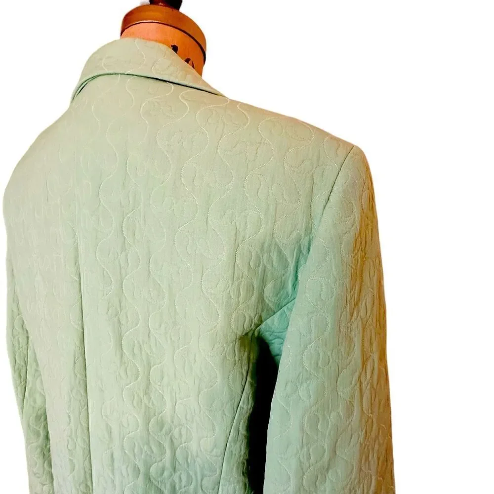 Vintage Mint Green Sag Harbor Quilt stitched  Blazer